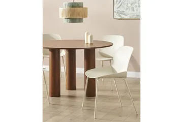 Matsalsstol Beliani Milaca set om 2 Beige - Møbler - Stole & lænestole - Spisebordsstole & køkkenstole