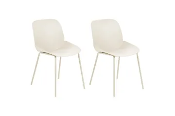 Matsalsstol Beliani Milaca set om 2 Beige - Møbler - Stole & lænestole - Spisebordsstole & køkkenstole