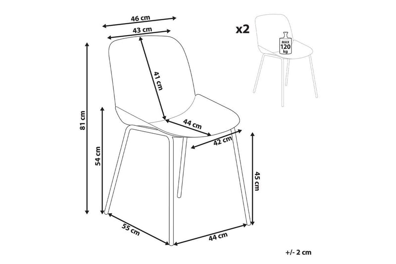 Matsalsstol Beliani Milaca set om 2 Beige - Møbler - Stole & lænestole - Spisebordsstole & køkkenstole