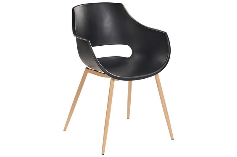 Matsalsstol Beliani Millers set om 4 Beige-Ljust Trä Black - Møbler - Stole & lænestole - Spisebordsstole & køkkenstole