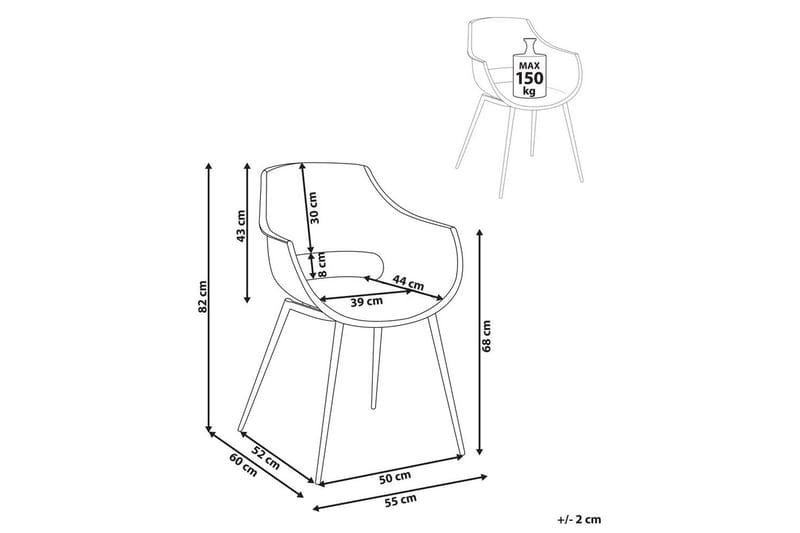 Matsalsstol Beliani Millers set om 4 Beige-Ljust Trä White - Møbler - Stole & lænestole - Spisebordsstole & køkkenstole