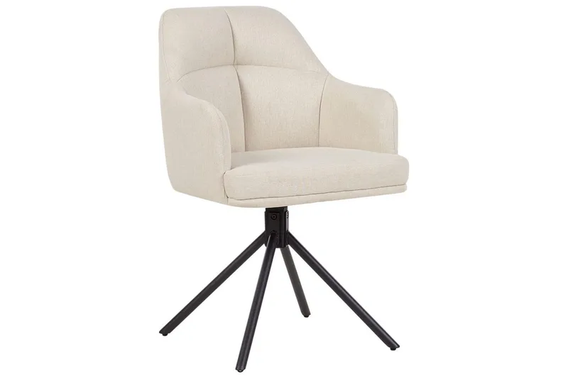 Matsalsstol Beliani Mira set om 2 Beige-Svart Beige - Møbler - Stole & lænestole - Spisebordsstole & køkkenstole