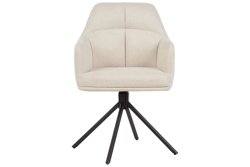 Matsalsstol Beliani Mira set om 2 Beige-Svart Beige - Møbler - Stole & lænestole - Spisebordsstole & køkkenstole