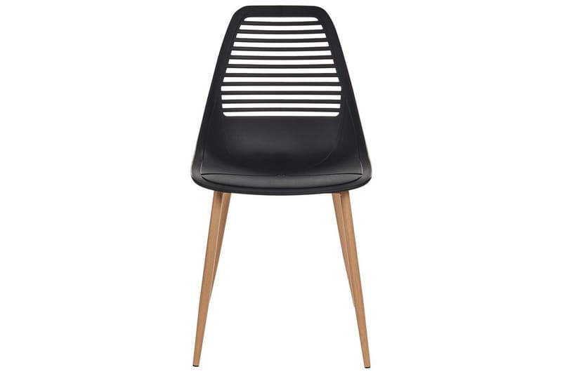 Matsalsstol Beliani Montello set om 4 Beige-Ljust Trä Black - Møbler - Stole & lænestole - Spisebordsstole & køkkenstole