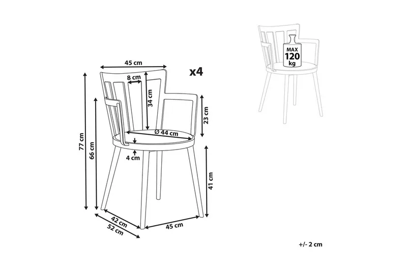 Matsalsstol Beliani Morill set om 4 Black - Møbler - Stole & lænestole - Spisebordsstole & køkkenstole