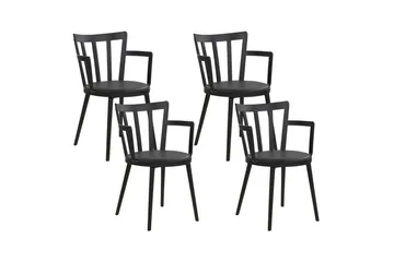 Matsalsstol Beliani Morill set om 4 Black - Møbler - Stole & lænestole - Spisebordsstole & køkkenstole