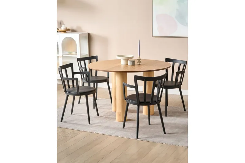 Matsalsstol Beliani Morill set om 4 Black - Møbler - Stole & lænestole - Spisebordsstole & køkkenstole