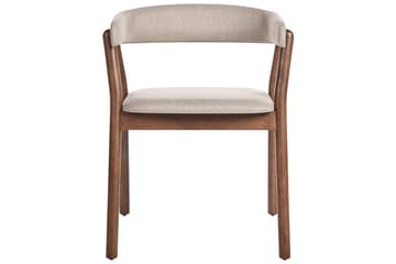 Matsalsstol Beliani Mylo set om 2 Beige-Mörkt Trä Beige - Møbler - Stole & lænestole - Spisebordsstole & køkkenstole