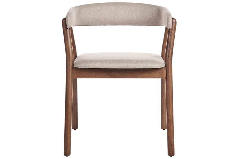 Matsalsstol Beliani Mylo set om 2 Beige-Mörkt Trä Beige - Møbler - Stole & lænestole - Spisebordsstole & køkkenstole