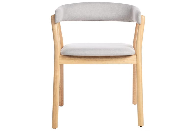 Matsalsstol Beliani Mylo set om 2 Beige-Mörkt Trä Light grey - Møbler - Stole & lænestole - Spisebordsstole & køkkenstole