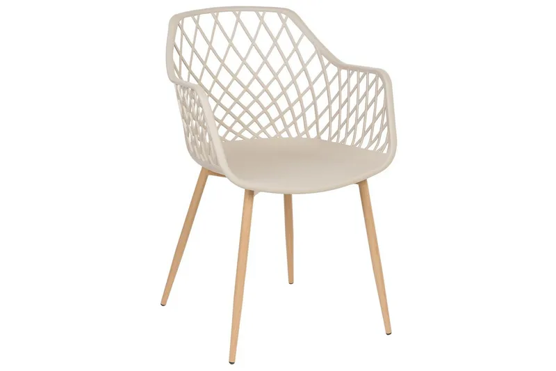 Matsalsstol Beliani Nashua set om 2 Beige - Møbler - Stole & lænestole - Spisebordsstole & køkkenstole