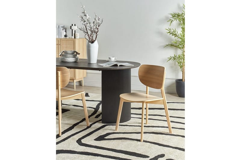 Matsalsstol Beliani Overly set om 2 Ljus Trä Light wood - Møbler - Stole & lænestole - Spisebordsstole & køkkenstole
