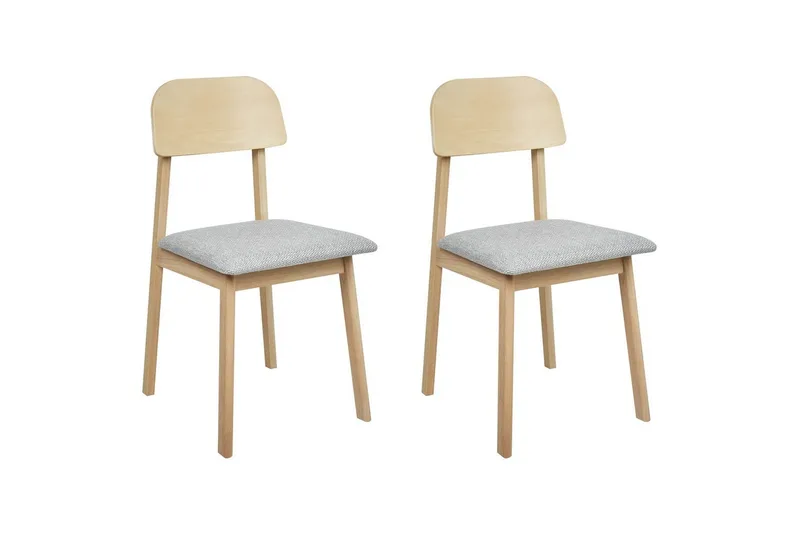 Matsalsstol Beliani Scandia set om 2 Ljus Trä-Beige Light grey - Møbler - Stole & lænestole - Spisebordsstole & køkkenstole
