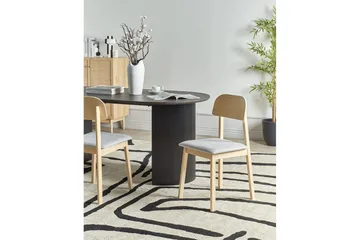 Matsalsstol Beliani Scandia set om 2 Ljus Trä-Beige Light grey - Møbler - Stole & lænestole - Spisebordsstole & køkkenstole