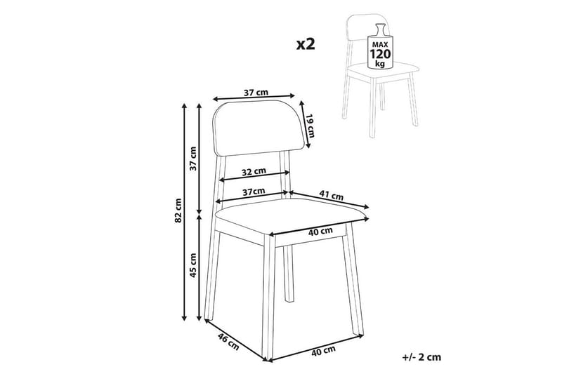 Matsalsstol Beliani Scandia set om 2 Ljus Trä-Beige Taupe - Møbler - Stole & lænestole - Spisebordsstole & køkkenstole
