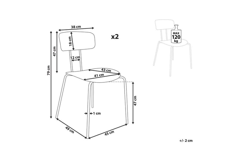 Matsalsstol Beliani Sibley set om 2 Light green - Møbler - Stole & lænestole - Spisebordsstole & køkkenstole