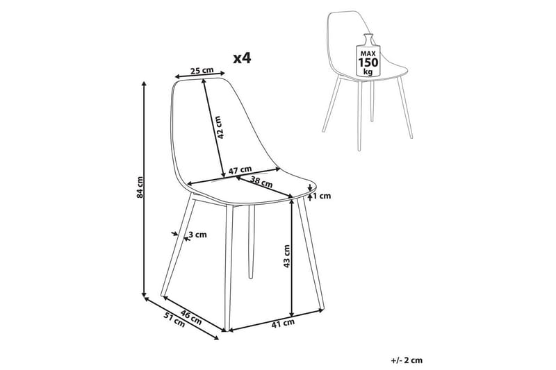 Matsalsstol Beliani Takilma set om 4 Transparent - Møbler - Stole & lænestole - Spisebordsstole & køkkenstole