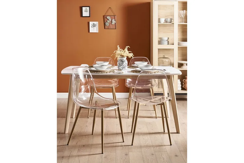 Matsalsstol Beliani Takilma set om 4 Transparent - Møbler - Stole & lænestole - Spisebordsstole & køkkenstole