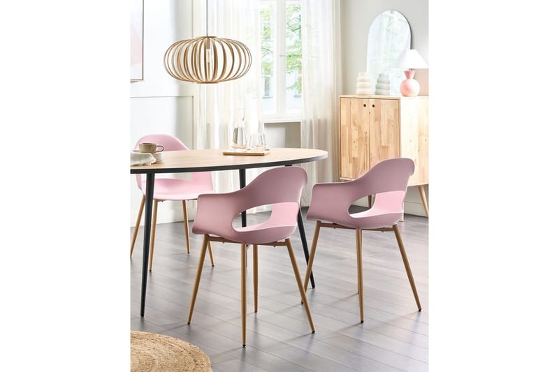 Matsalsstol Beliani Utica set om 2 Pink - Møbler - Stole & lænestole - Spisebordsstole & køkkenstole