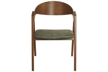 Matsalsstol Beliani Yuba set om 2 Grå-Mörkt Trä Dark green - Møbler - Stole & lænestole - Spisebordsstole & køkkenstole