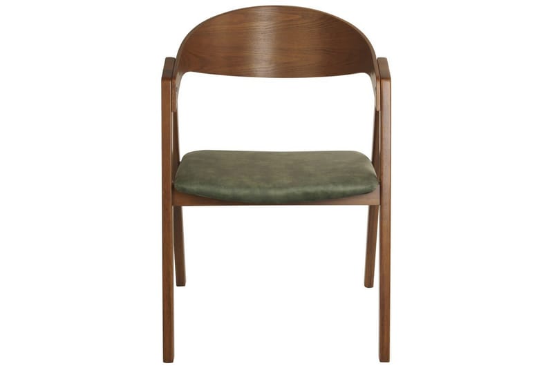 Matsalsstol Beliani Yuba set om 2 Grå-Mörkt Trä Dark green - Møbler - Stole & lænestole - Spisebordsstole & køkkenstole