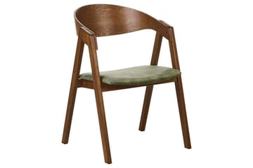 Matsalsstol Beliani Yuba set om 2 Grå-Mörkt Trä Dark green - Møbler - Stole & lænestole - Spisebordsstole & køkkenstole