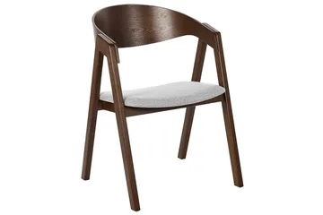 Matsalsstol Beliani Yuba set om 2 Grå-Mörkt Trä Light grey - Møbler - Stole & lænestole - Spisebordsstole & køkkenstole
