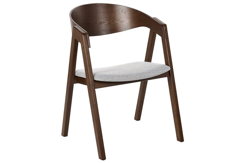 Matsalsstol Beliani Yuba set om 2 Grå-Mörkt Trä Light grey - Møbler - Stole & lænestole - Spisebordsstole & køkkenstole
