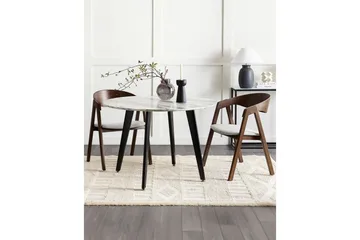 Matsalsstol Beliani Yuba set om 2 Grå-Mörkt Trä Light grey - Møbler - Stole & lænestole - Spisebordsstole & køkkenstole