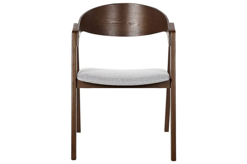 Matsalsstol Beliani Yuba set om 2 Grå-Mörkt Trä Light grey - Møbler - Stole & lænestole - Spisebordsstole & køkkenstole