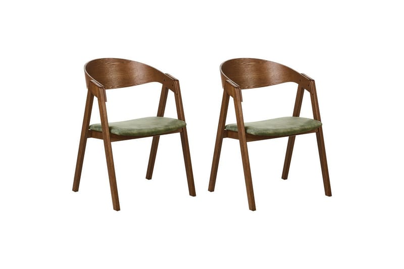 Matsalsstol Beliani Yuba set om 2 Grå-Mörkt Trä NO_BRAND Dark green, undefined