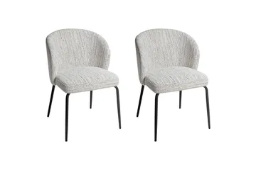Matsalsstol Beliani Zana set om 2 White - Møbler - Stole & lænestole - Spisebordsstole & køkkenstole