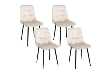 Matsalsstol Beliani Powell set om 4 Taupe - Møbler - Stole & lænestole - Spisebordsstole & køkkenstole