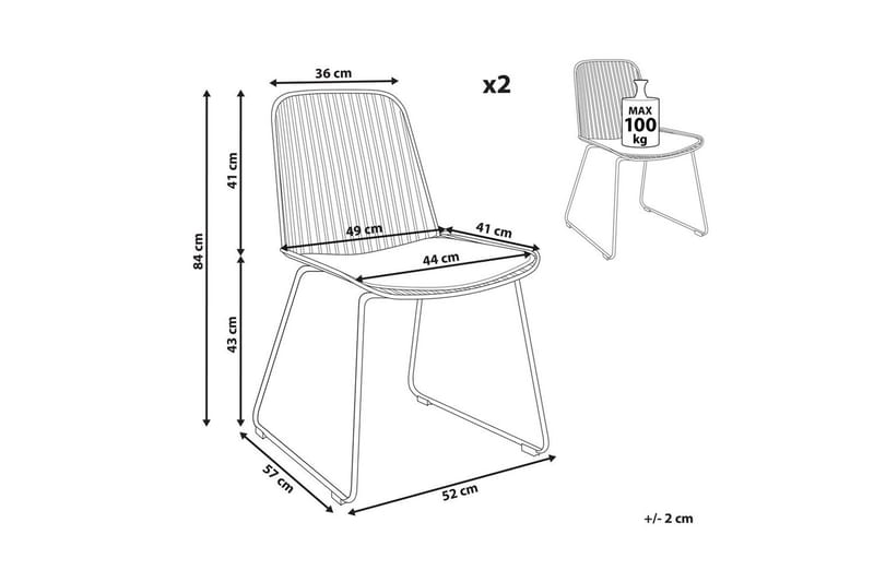 Matsalsstol Beliani Pensacola set om 2 GOLD - Møbler - Stole & lænestole - Spisebordsstole & køkkenstole
