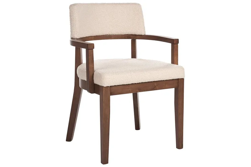 Matsalsstol Dalbo set om 2 Beige-Mörkt Trä Ljusbeige - Møbler - Stole & lænestole - Spisebordsstole & køkkenstole