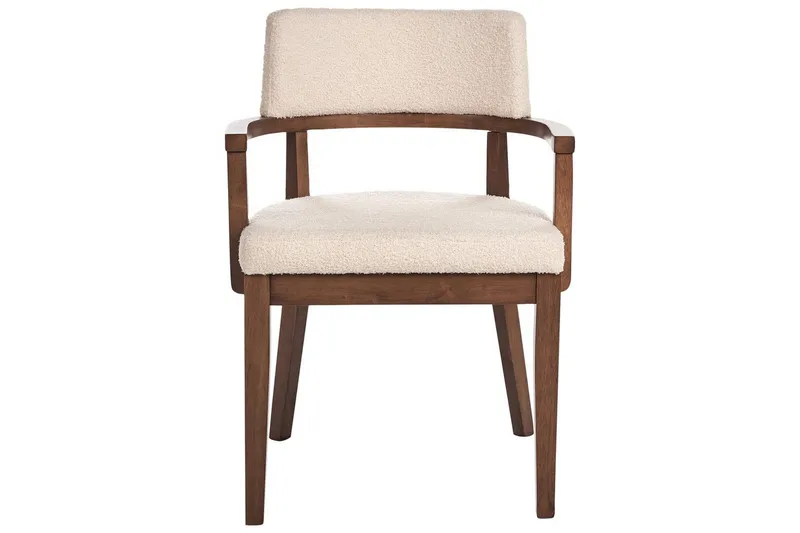 Matsalsstol Dalbo set om 2 Beige-Mörkt Trä Ljusbeige - Møbler - Stole & lænestole - Spisebordsstole & køkkenstole