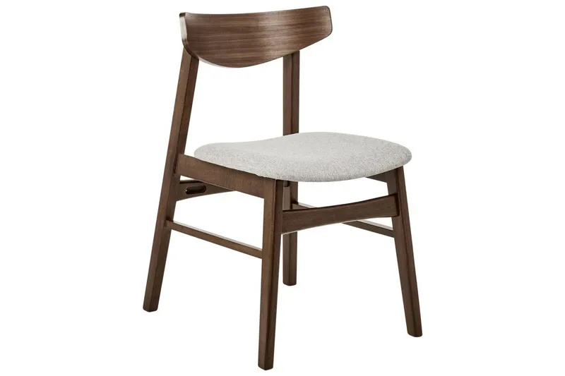 Matsalsstol Smiley set om 2 Mörkt Trä-Grått Light grey - Møbler - Stole & lænestole - Spisebordsstole & køkkenstole