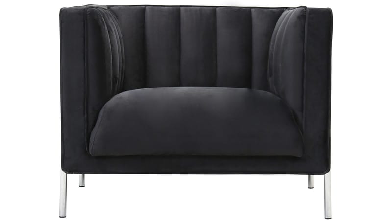 Mehara lænestol i velour - Sort - Møbler - Stole & lænestole - Lænestole