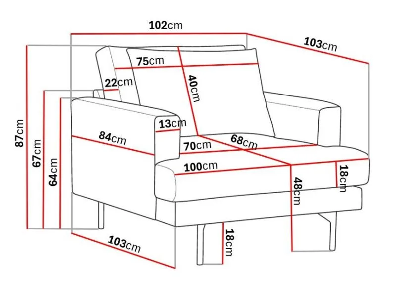 Menard Stor Lænestol Stof - Beige - Møbler - Stole & lænestole - Lænestole