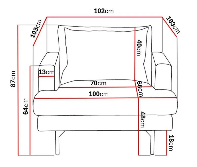 Menard Stor Lænestol Stof - Brun - Møbler - Stole & lænestole - Lænestole