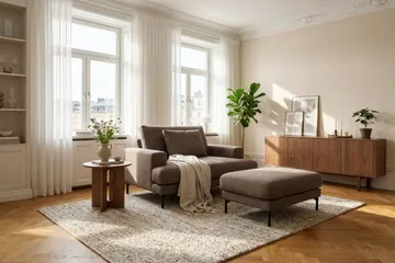 Menard Premium lænestol i stof - Brun - Møbler - Stole & lænestole - Lænestole
