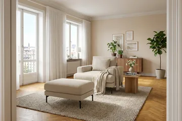 Menard Premium lænestol i stof - Beige - Møbler - Stole & lænestole - Lænestole