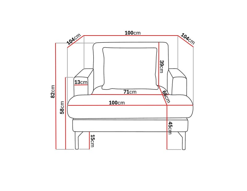 Menard Premium Lenestol i Chenille - Beige - Møbler - Stole & lænestole - Lænestole