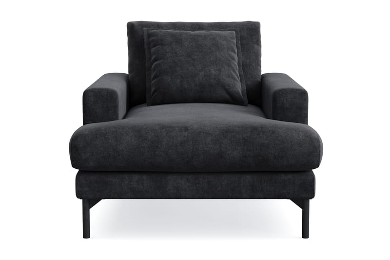Menard Premium lænestol i chenille - Sort - Møbler - Stole & lænestole - Lænestole