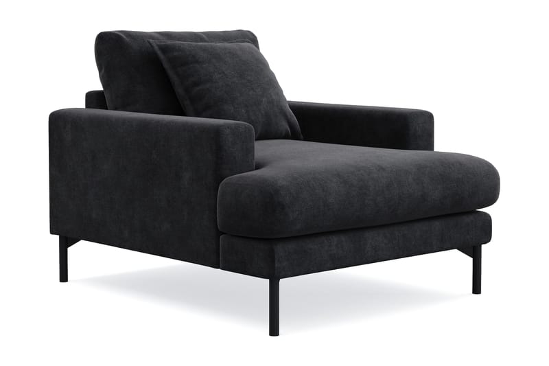 Menard Premium lænestol i chenille - Sort - Møbler - Stole & lænestole - Lænestole