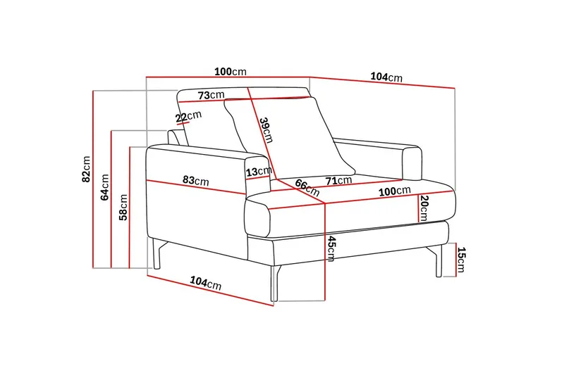 Menard Premium Lenestol i Chenille - Lys Beige - Møbler - Stole & lænestole - Lænestole