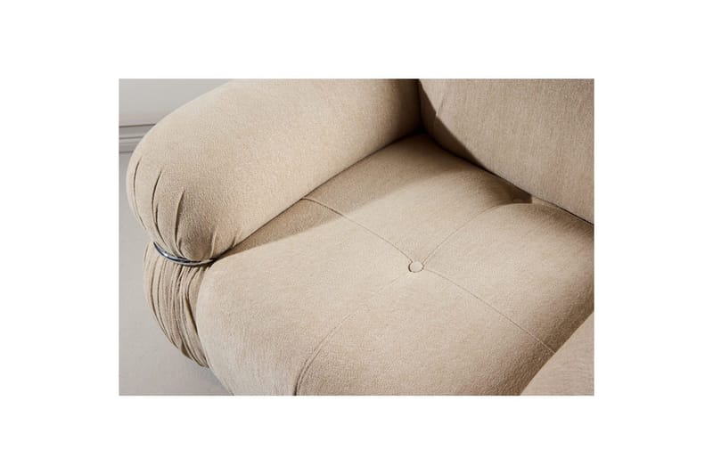 Mika Retro Lænestol i Stof - Beige - Møbler - Stole & lænestole - Lænestole