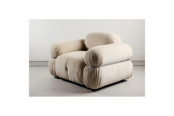 Mika Retro Lænestol i Stof - Beige - Møbler - Stole & lænestole - Lænestole