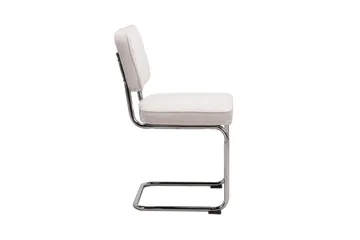 Milva Spisebordsstol i jernbanefløjl Retro - Beige/Krom - Møbler - Stole & lænestole - Spisebordsstole & køkkenstole