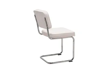 Milva Spisebordsstol i jernbanefløjl Retro - Beige/Krom - Møbler - Stole & lænestole - Spisebordsstole & køkkenstole